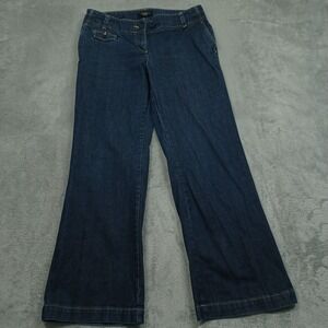 Talbots Jeans Womens 32 Petite Blue Flared‎ Bareback Pockets PReppy